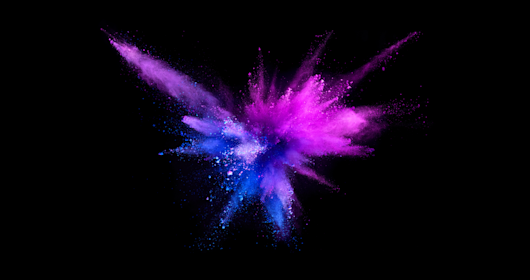 Purple powder explosion in sky